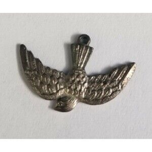 Vtg Sterling Descending Dove Confirmation Bird Religious Pendant Diving Bird